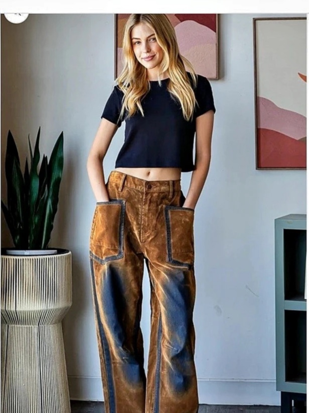 Oli & Hali pants Vintage Suede Velvet Pants Wide Leg Pants Womens size medium